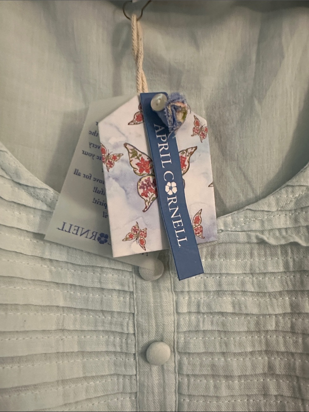April Cornell Light Blue Scoop-Neck Maxi Dress with Pintuck Bodice - Picture 4 of 6